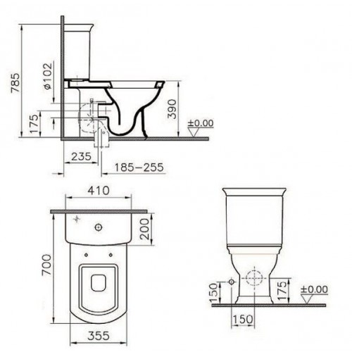 Унитаз VitrA Serenada 9722B003-7204 напольный с бачком